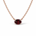 Lab Grown Oval Ruby Necklace