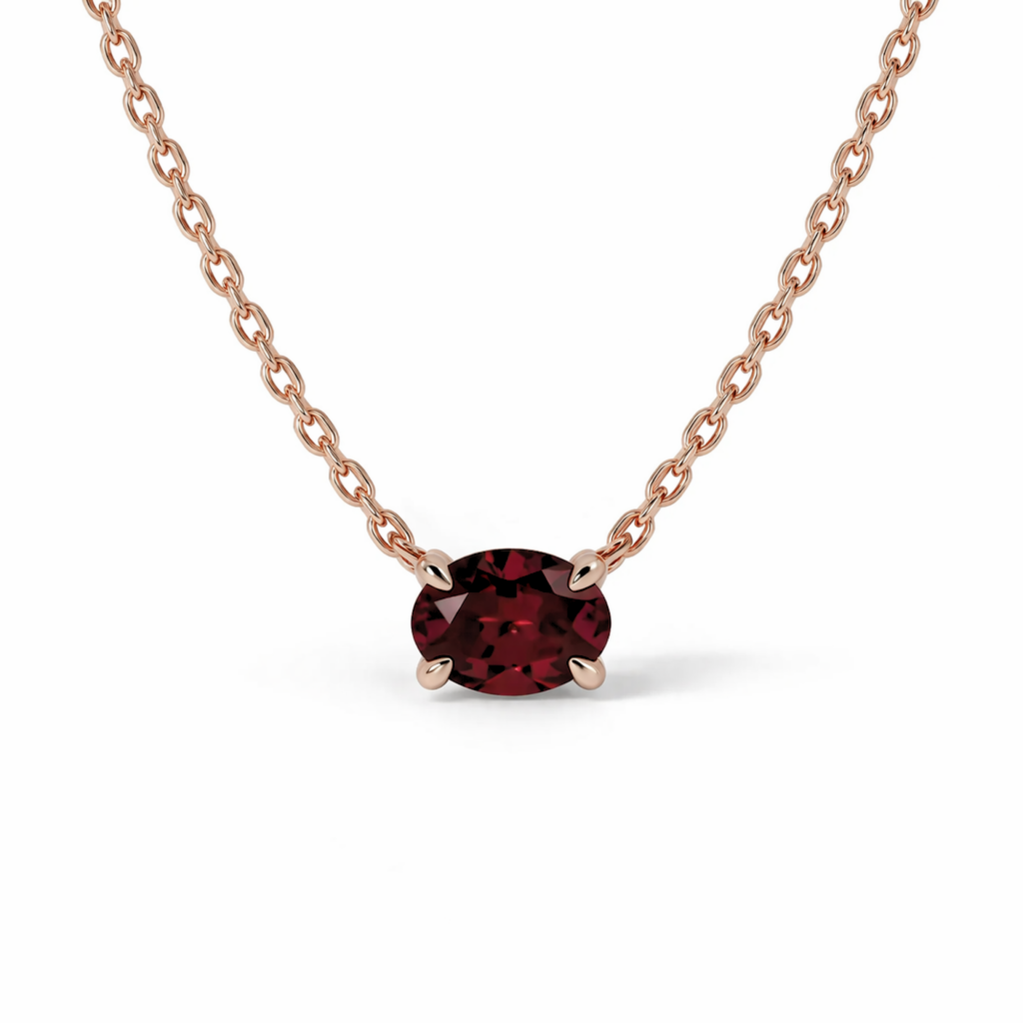 Lab Grown Oval Ruby Necklace