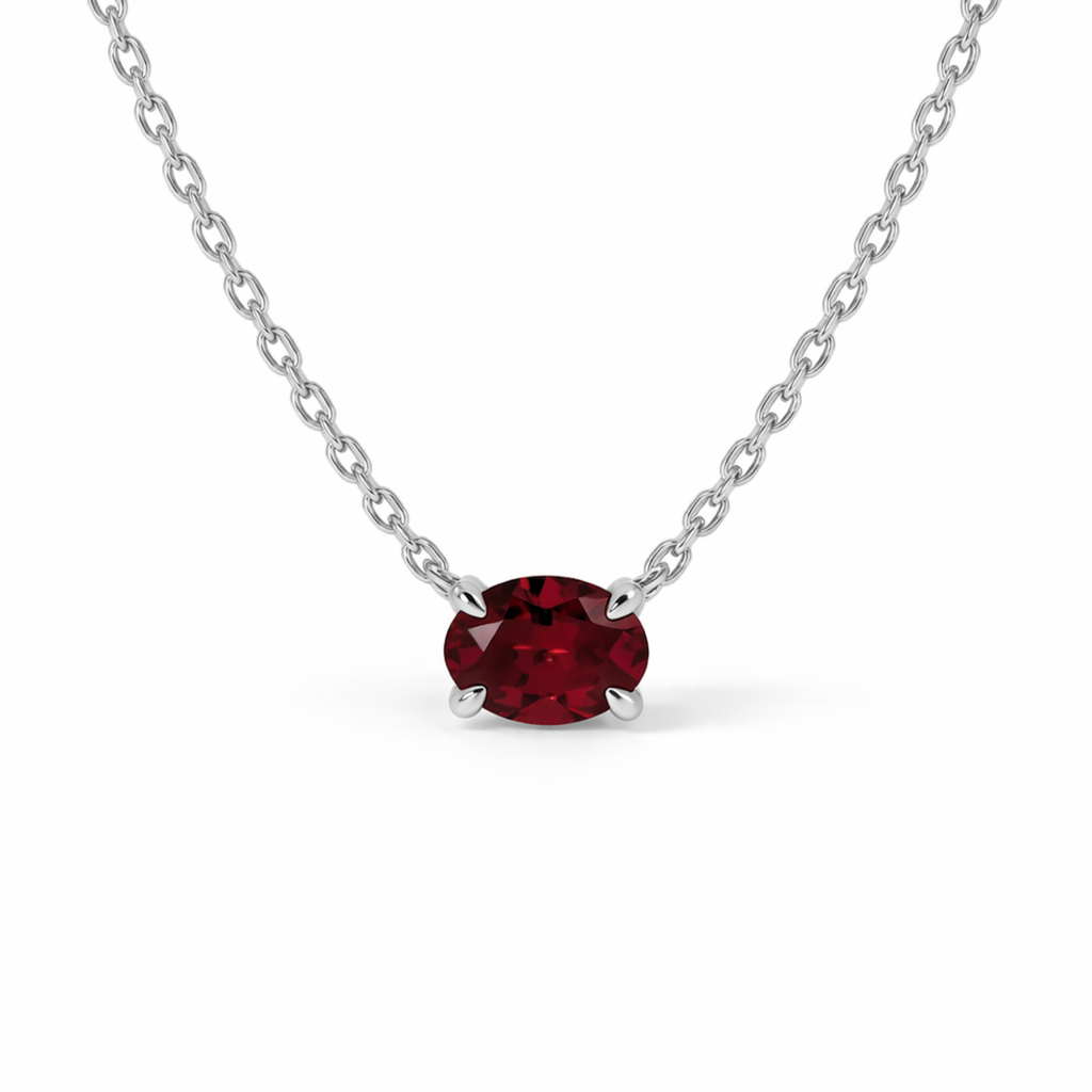 Lab Grown Oval Ruby Necklace