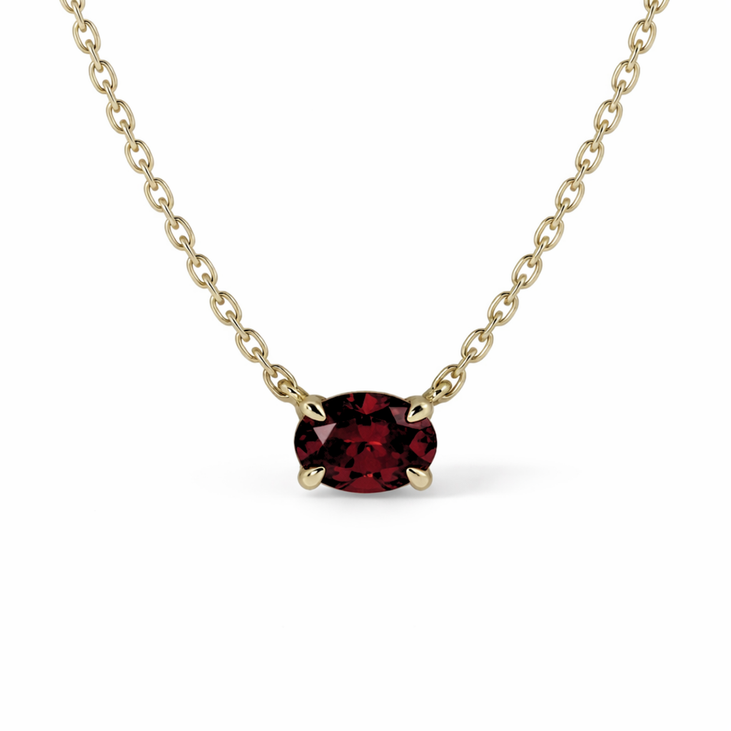 Lab Grown Oval Ruby Necklace
