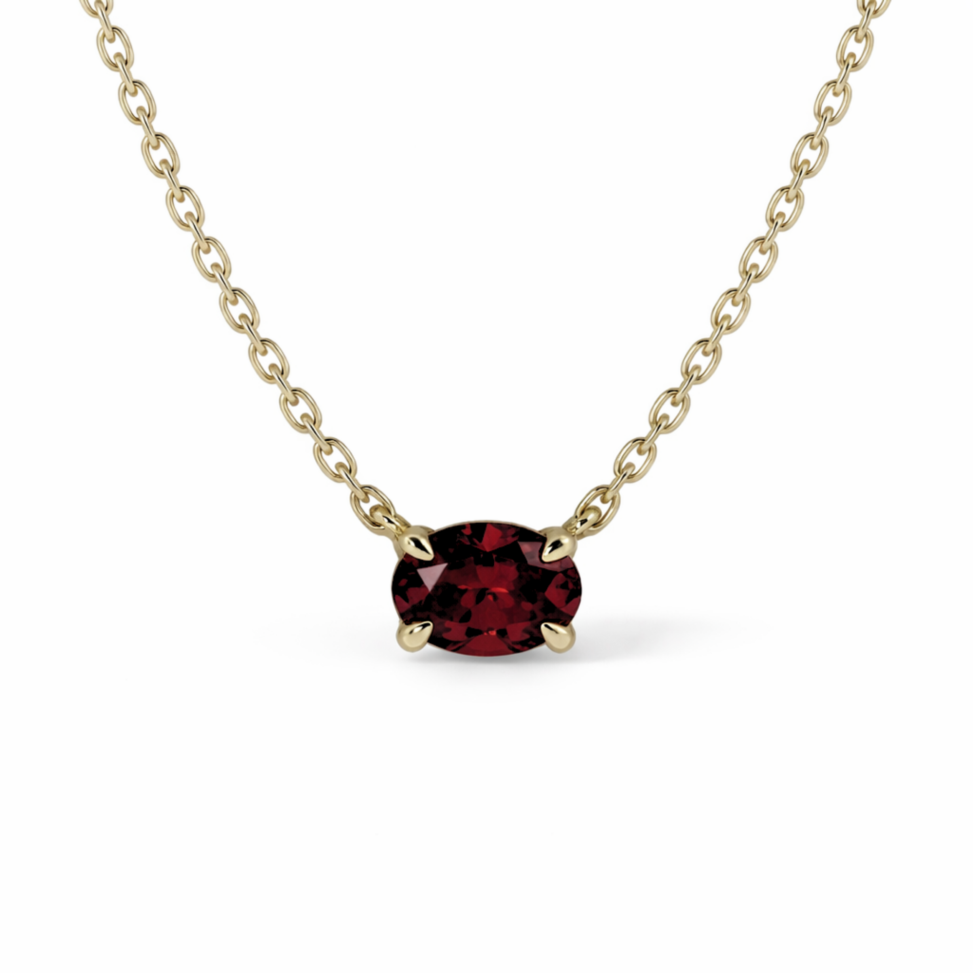 Lab Grown Oval Ruby Necklace
