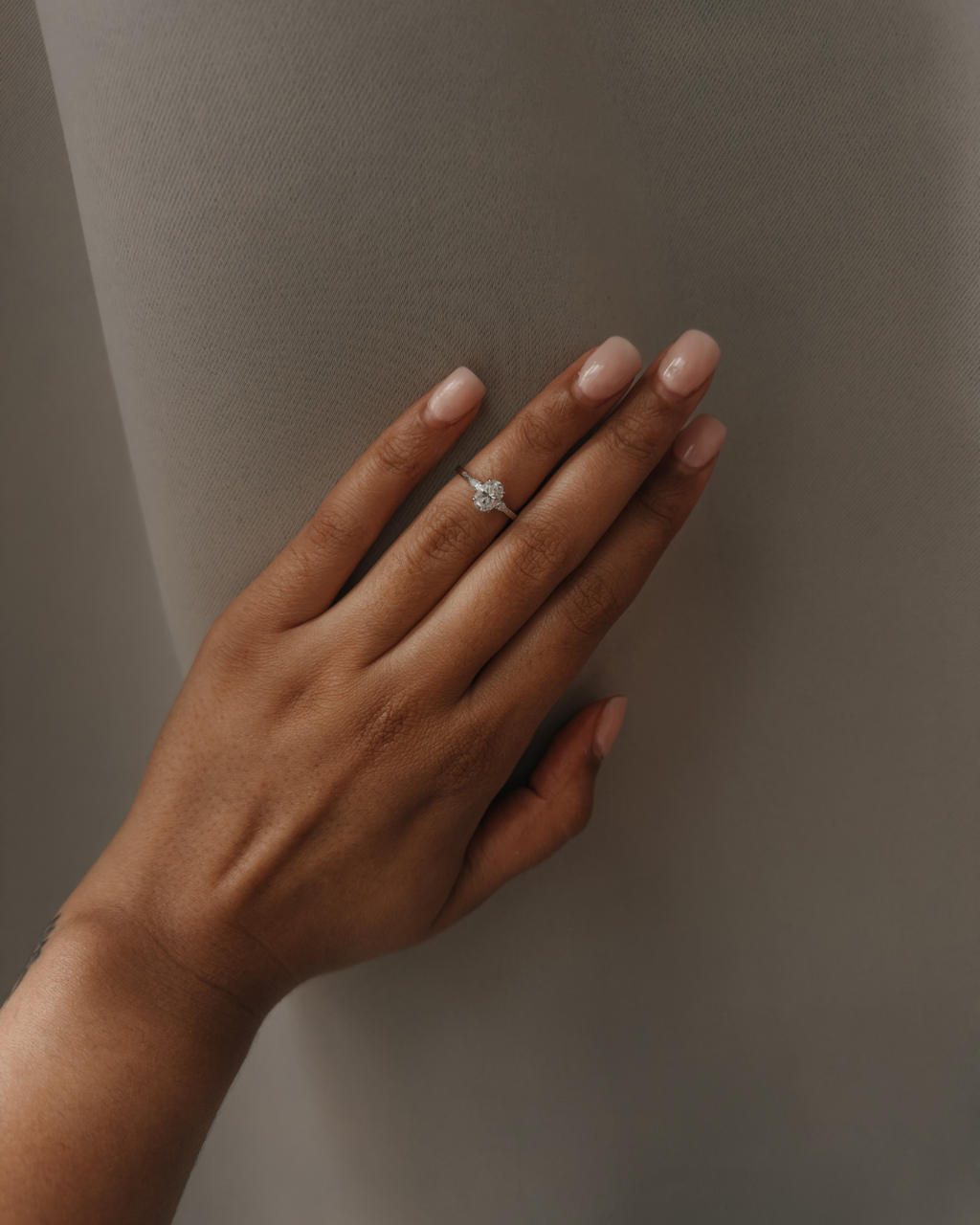 1ct Oval Moissanite Trilogy Setting | Sterling Silver