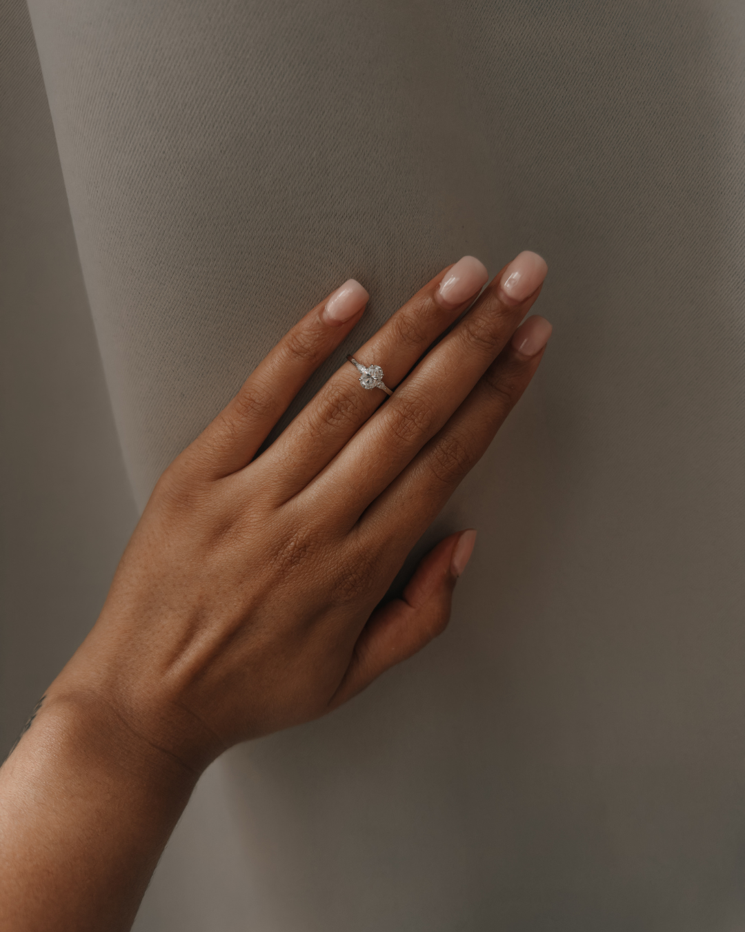 1ct Oval Moissanite Trilogy Setting | Sterling Silver