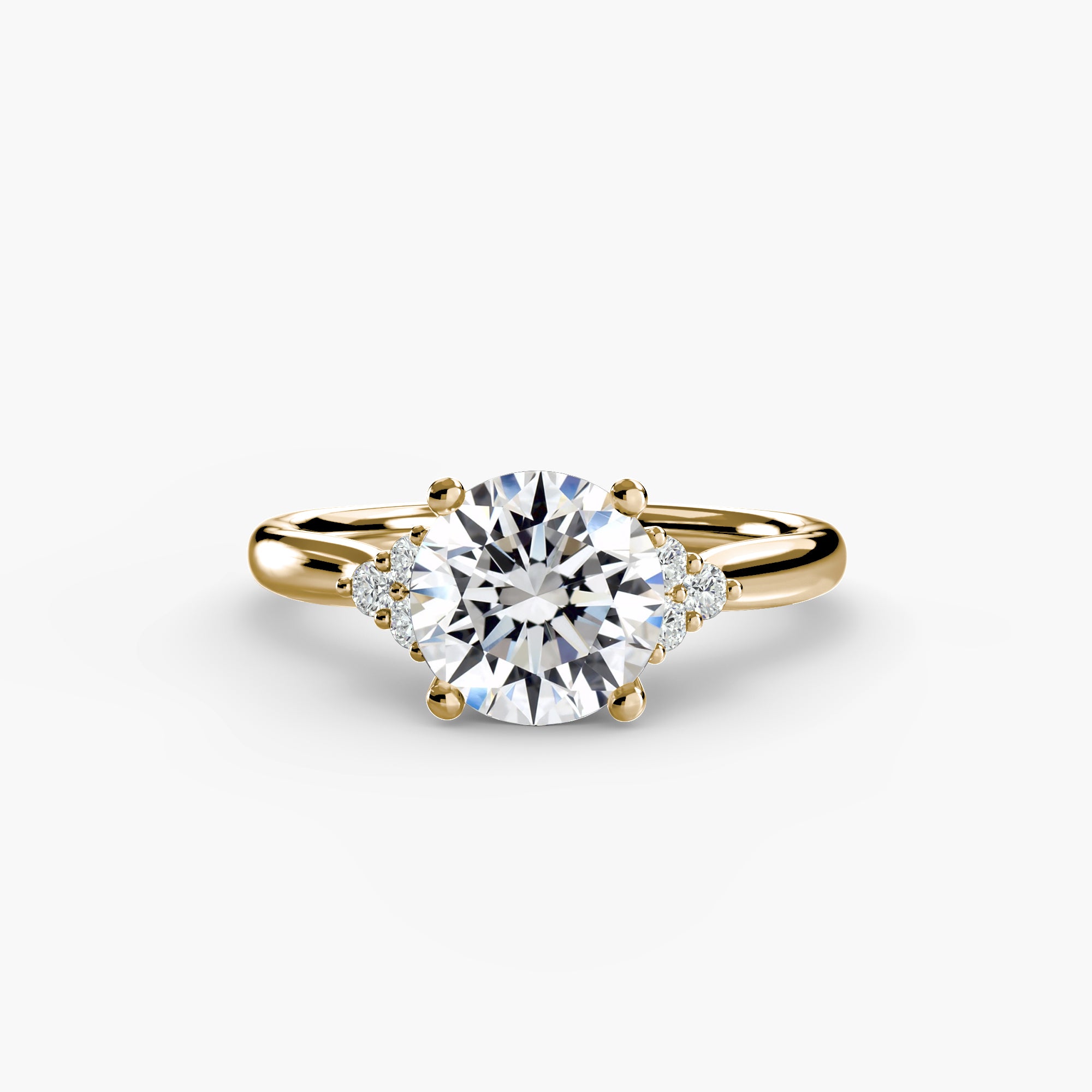 Solitaire with Cluster Shoulders