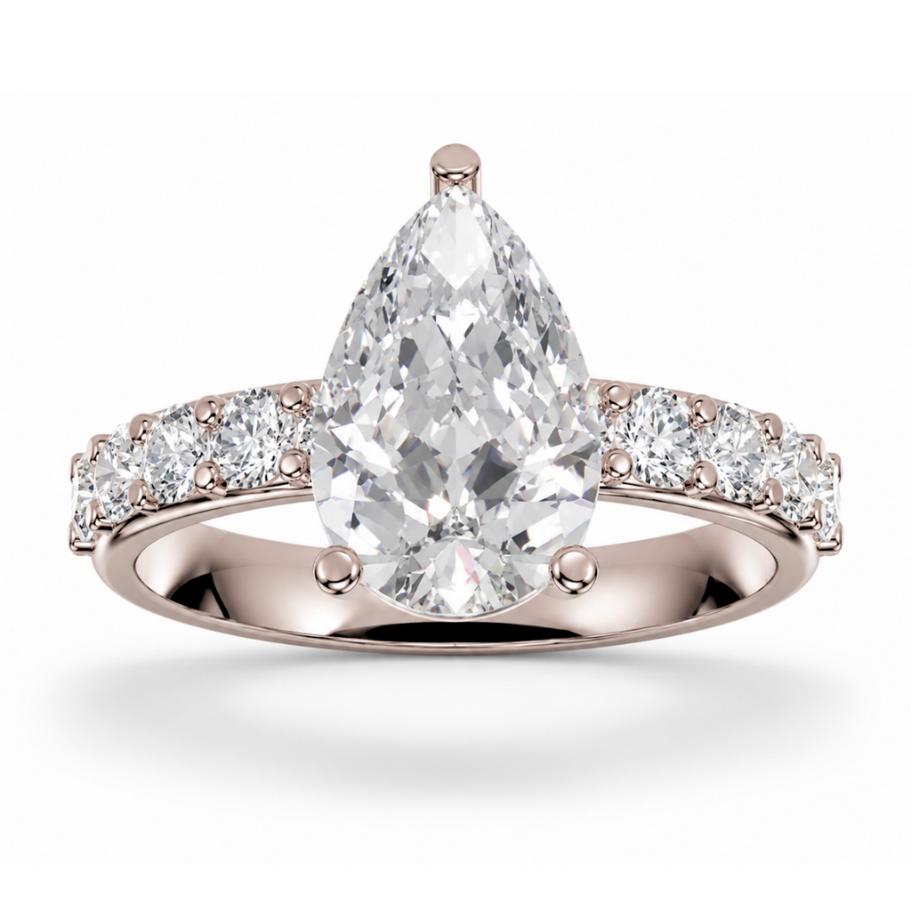 Pear Diamond, 3mm Half Eternity Setting
