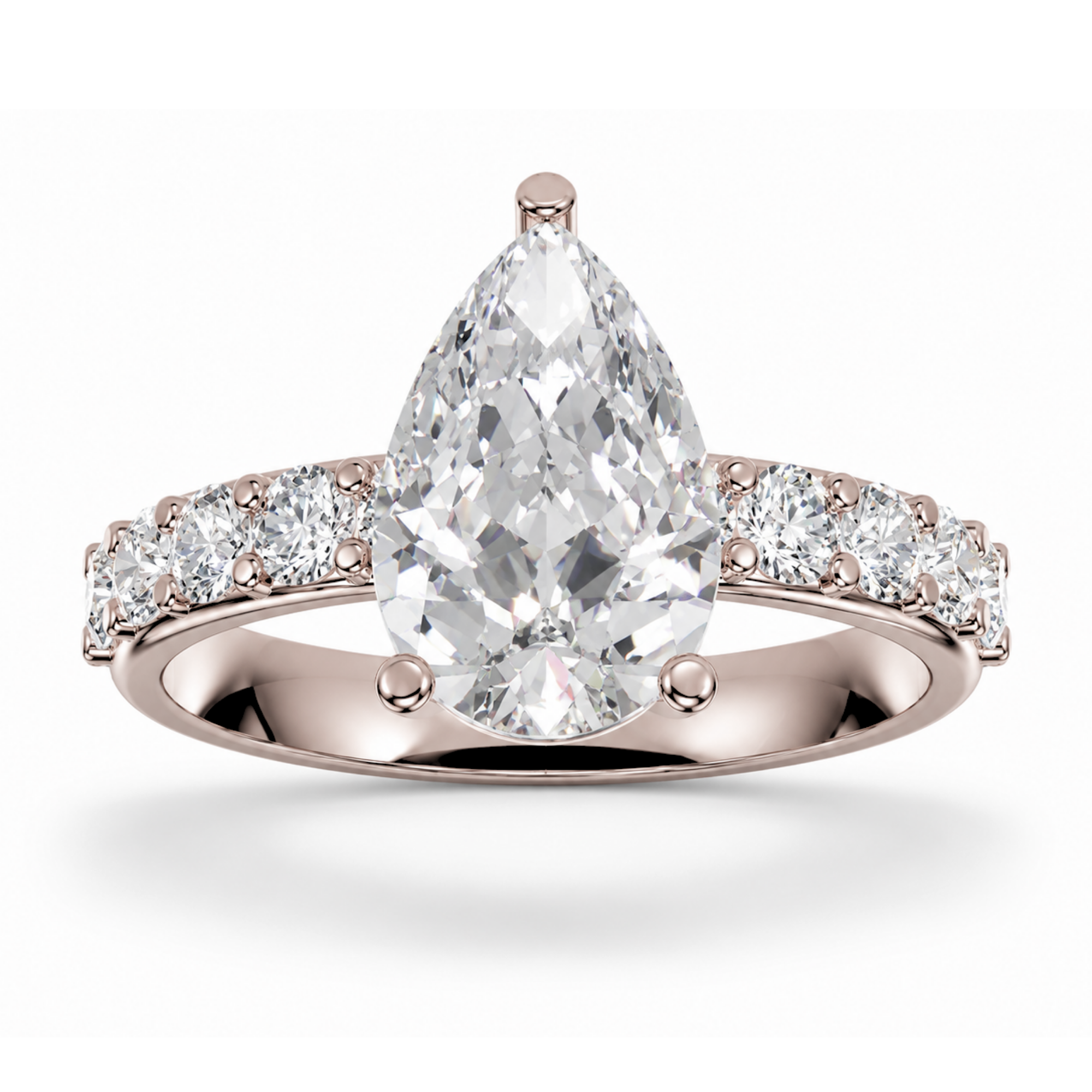 Pear Diamond, 3mm Half Eternity Setting