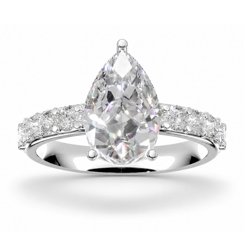 Pear Diamond, 3mm Half Eternity Setting