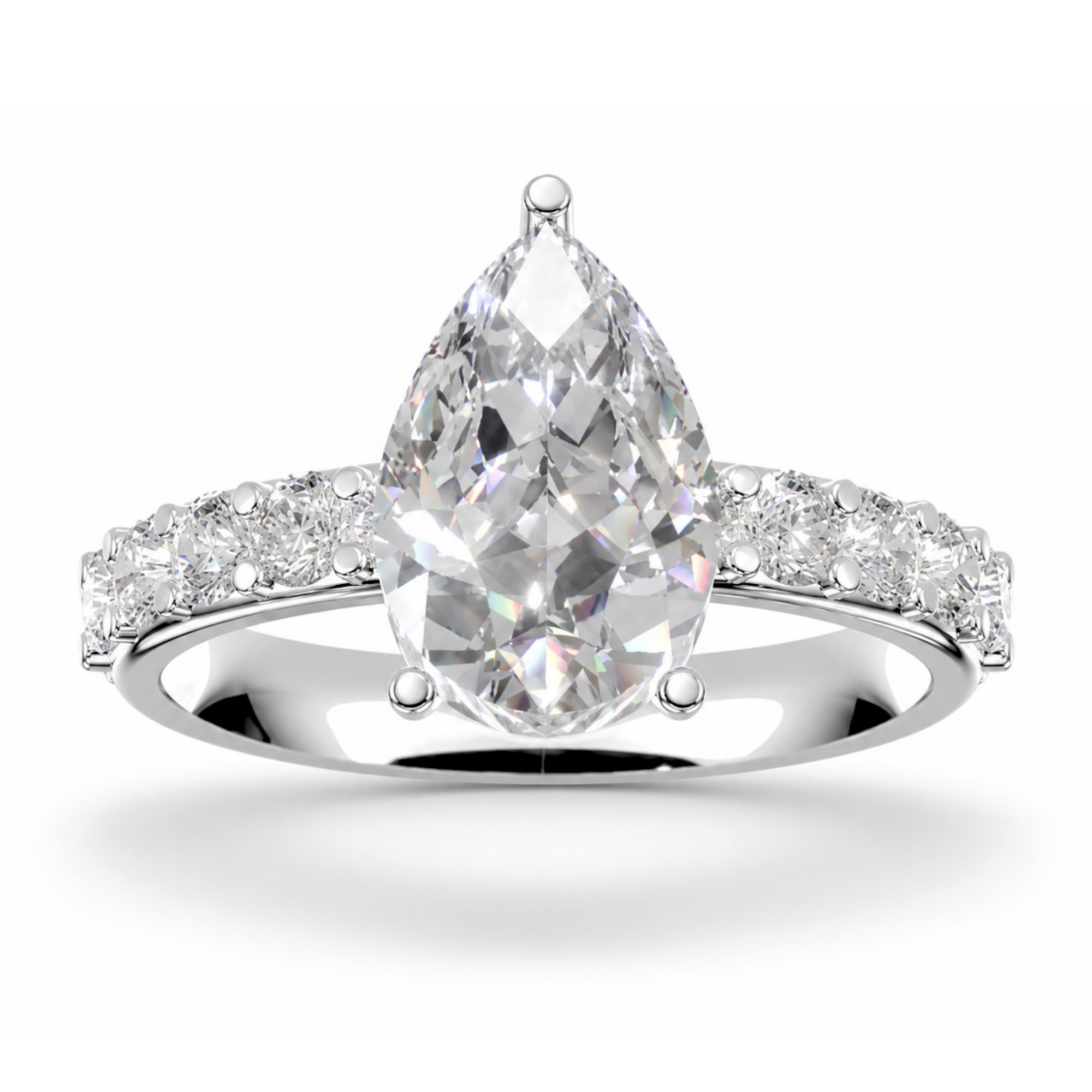 Pear Diamond, 3mm Half Eternity Setting