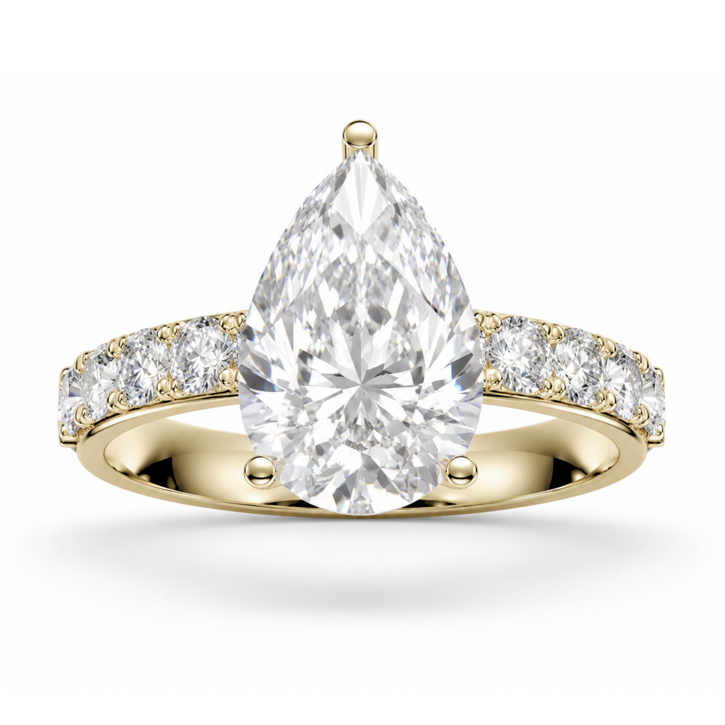 Pear Diamond, 3mm Half Eternity Setting
