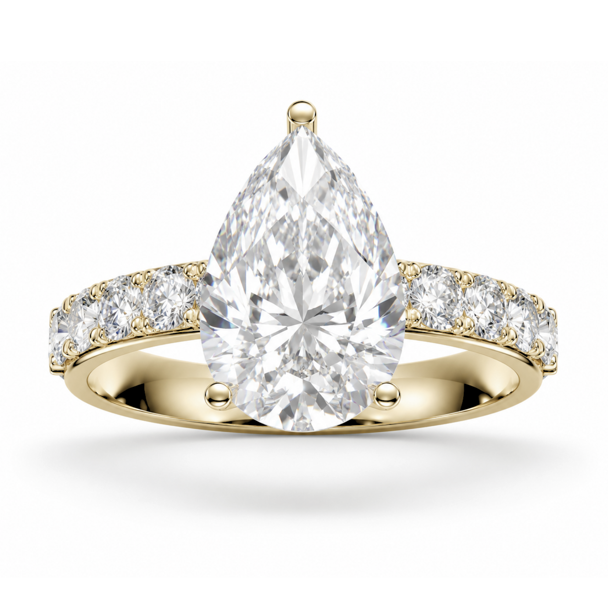 Pear Diamond, 3mm Half Eternity Setting