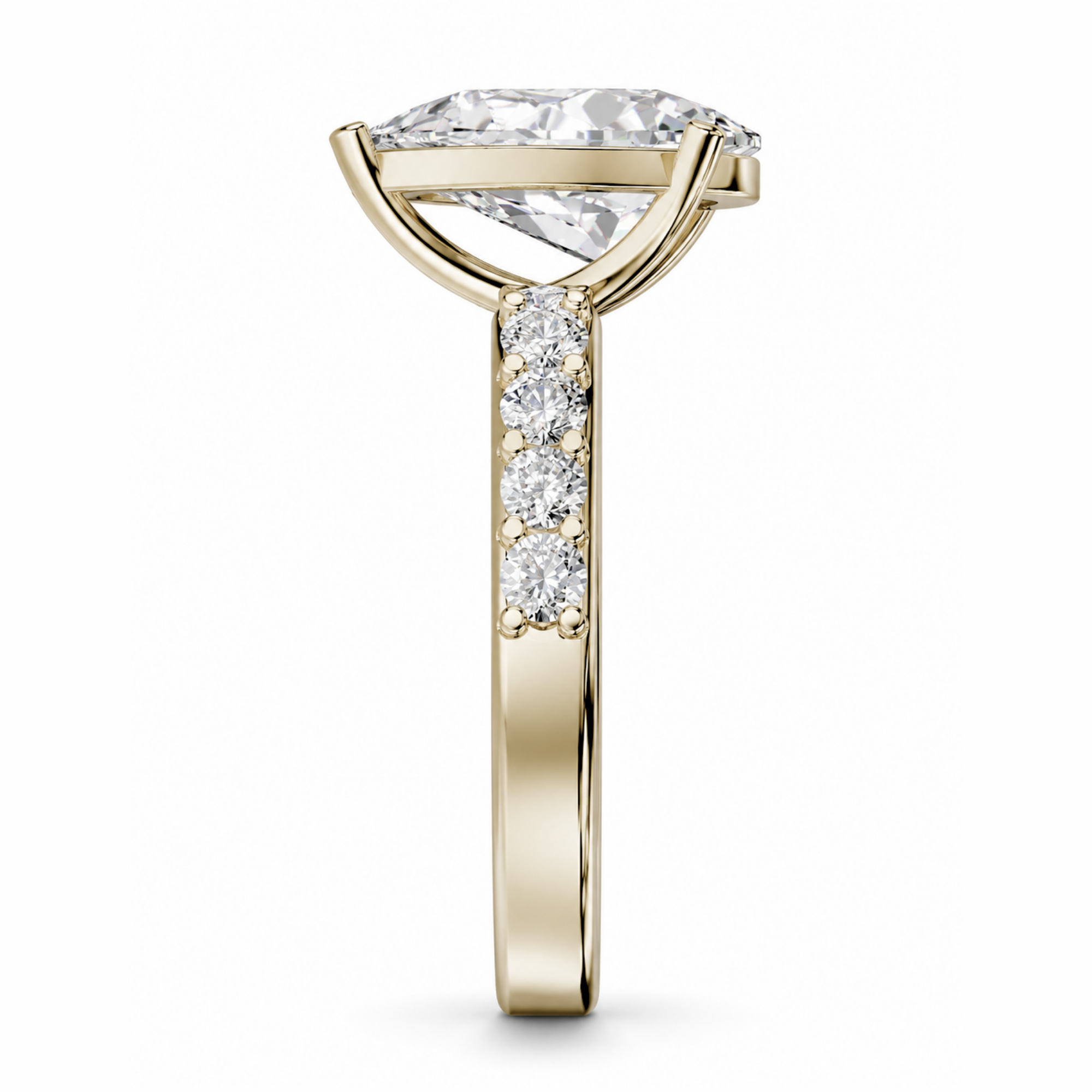 Pear Diamond, 3mm Half Eternity Setting